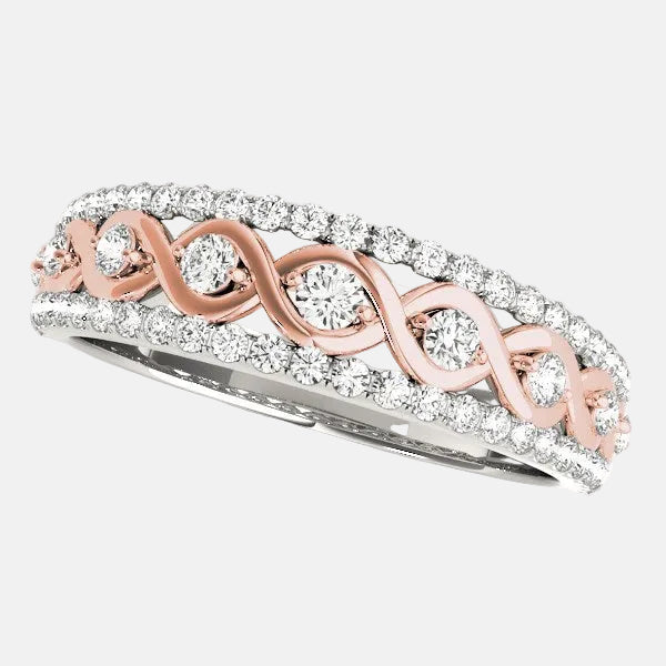 14k White And Rose Gold Infinity Diamond Band (3/8 cttw)