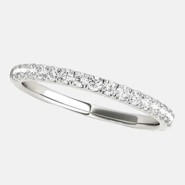 14k White Gold Diamond Scallop Setting Wedding Band (1/3 cttw)