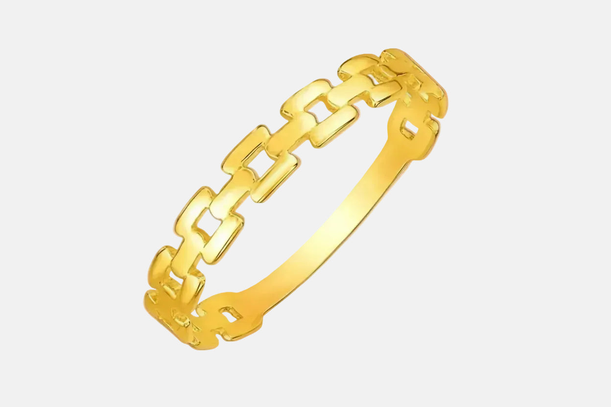 14k Yellow Gold Chain Link Ring(1.50 mml
