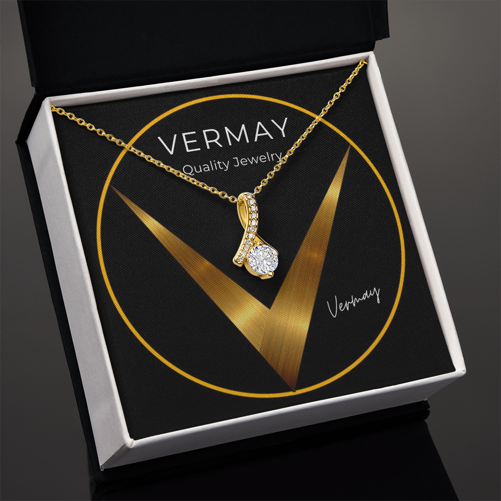 Gold finish neckless with zircon