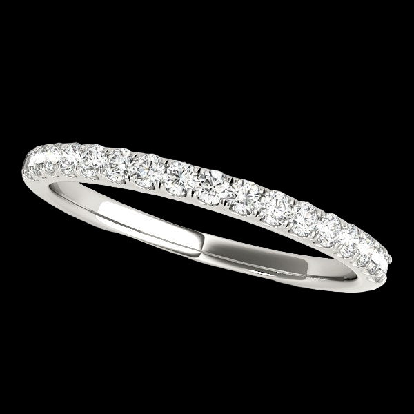 14k White Gold Diamond Scallop Setting Wedding Band (1/3 cttw)