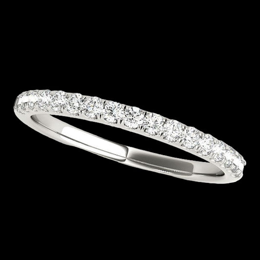 14k White Gold Diamond Scallop Setting Wedding Band (1/3 cttw)