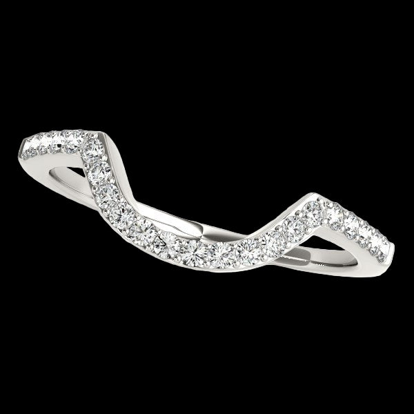 14k White Gold Curved Diamond Wedding Band (1/3 cttw)