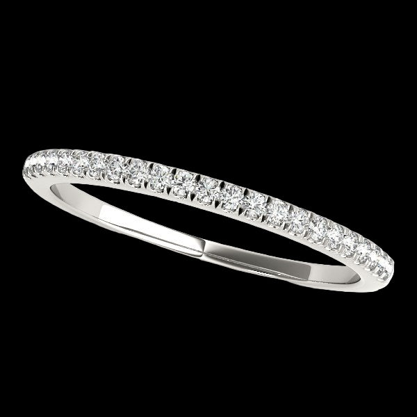 14k White Gold Classic Pave Set Diamond Wedding Band (1/8 cttw)