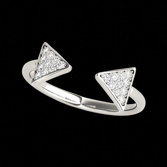 14k White Gold Diamond Arrowhead Open Ring (1/5 cttw)