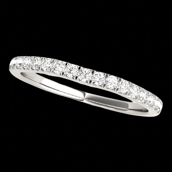 14k White Gold Curved Style Diamond Wedding Ring (1/3 cttw)