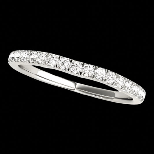 14k White Gold Curved Style Diamond Wedding Ring (1/3 cttw)
