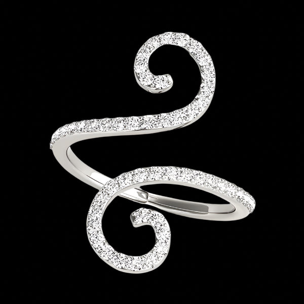 14k White Gold Diamond Open Flourish Style Ring (1/2 cttw)