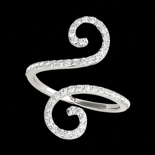 14k White Gold Diamond Open Flourish Style Ring (1/2 cttw)