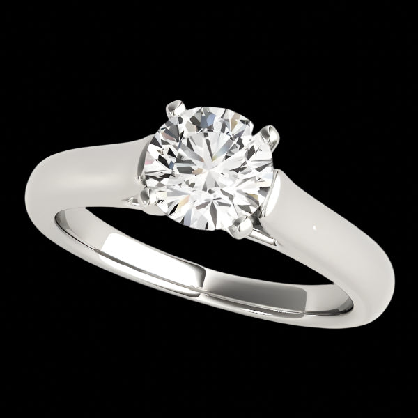 14k White Gold Cathedral Design Solitaire Diamond Engagement Ring (1 cttw)