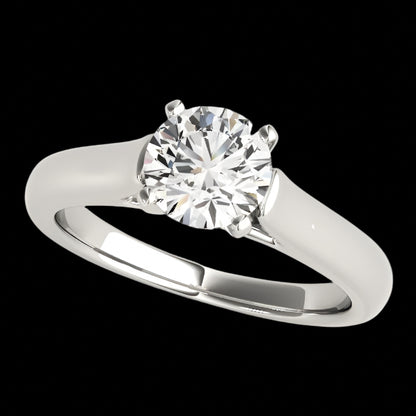 14k White Gold Cathedral Design Solitaire Diamond Engagement Ring (1 cttw)