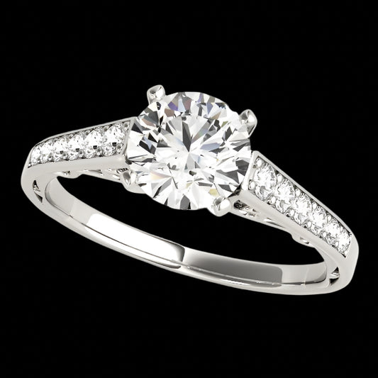 14k White Gold Cathedral Design Diamond Engagement Ring (1 1/4 cttw)