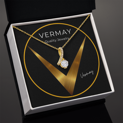 Gold finish neckless with zircon