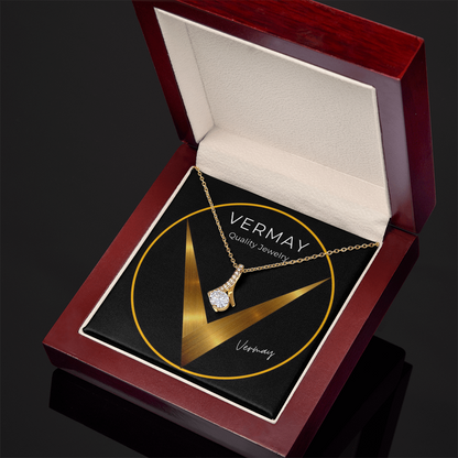 Gold finish neckless with zircon