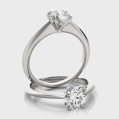 14k White Gold Double Prong Set Solitaire Diamond Engagement Ring (1 cttw)