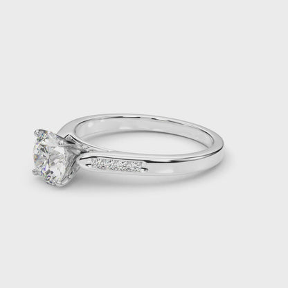14k White Gold Single Row Diamond Engagement Ring (1 cttw)
